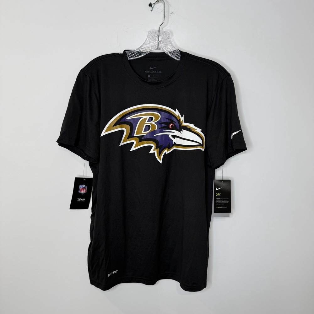 Nike Baltimore Ravens NFL Football Black NWT Tee Shirt Size M‎ Dry Dri Fit Team